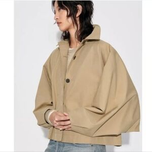 Zara Khaki Trench Cape Coat